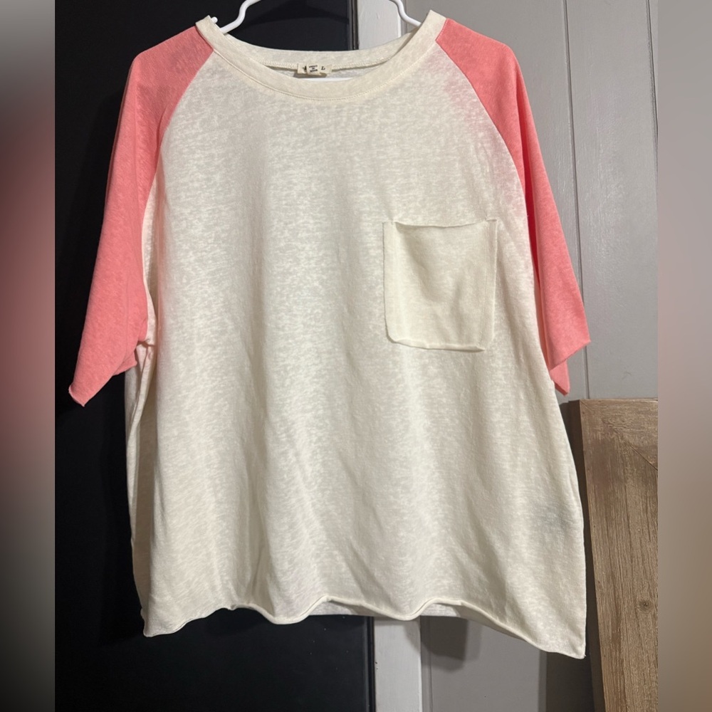 POL Cream Textured Knit Top